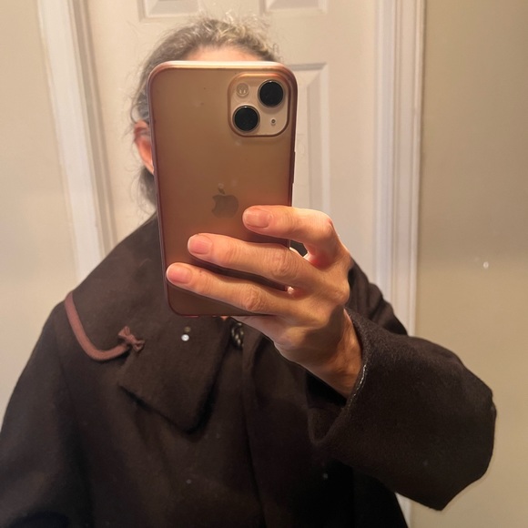 Vintage EUC dark brown coat with rosette buttons and bows. Like new! - Picture 6 of 9